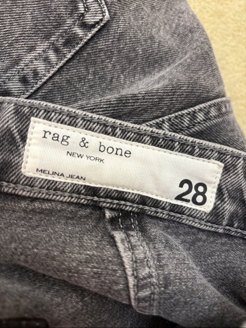 rag & bone Melina Patch Pockets Wide Leg Washed Gray Jeans Size 28 - Picture 12 of 16